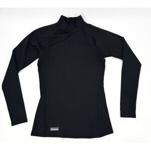 Under Armour Tactical Shirt Womens Small Black ColdGear Fitted Mock Long Sleeve
